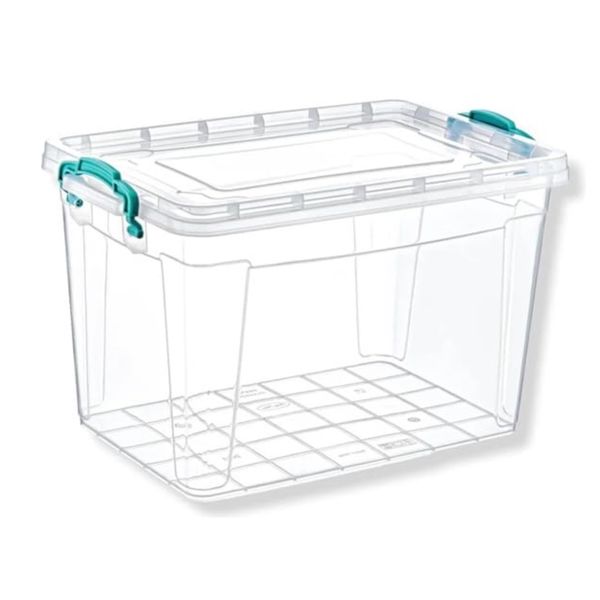 Storage Box Multiuse Plastic Container With Lid - 26 x 17 x 19cm 5L Deep