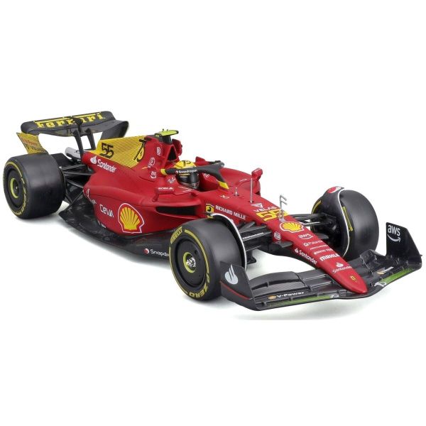Bburago - Iron F1-75 - Italy Monza GP 2022-1/18, Red/Yellow