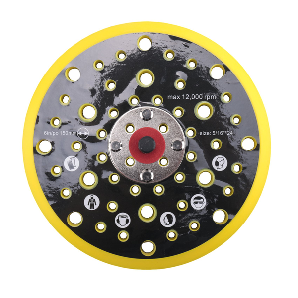 150mm 5/16 Thread 52 Hole Medium Density Random Orbital Sander Hook &amp; Loop