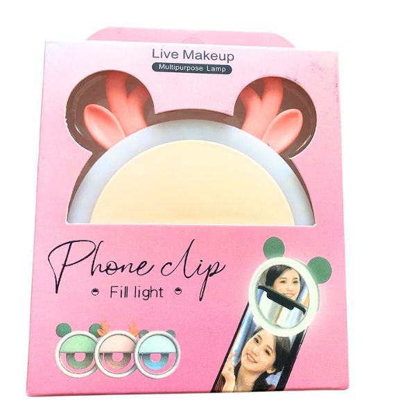 Adorable Phone Clip Ring Light in a Reindeer Design with Charging Cable