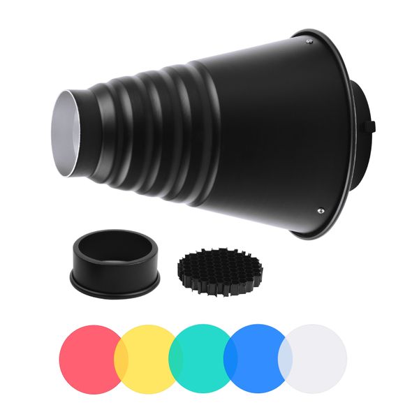 Large Conical Snoot with 5 Filters compatible with Bowens Mount Studio