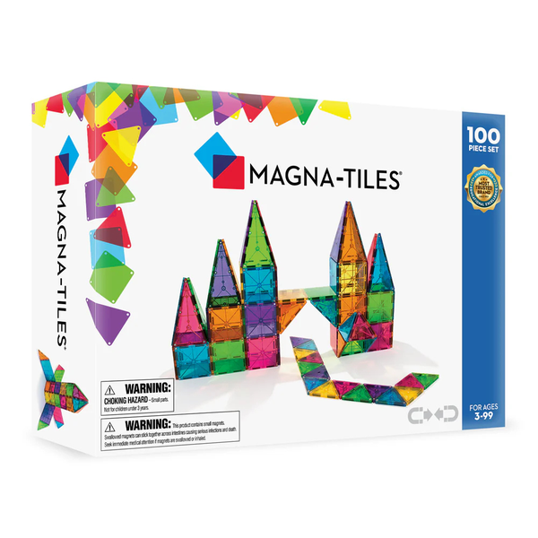 Magna-Tiles - Magnetic Construction Set - Translucent Colours - 100 Piece