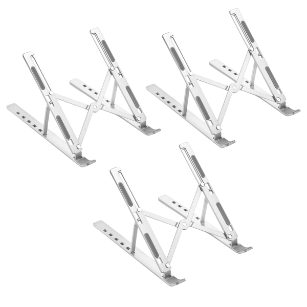 Set of 3 Adjustable Aluminum Laptop Stands - Foldable &amp; Portable