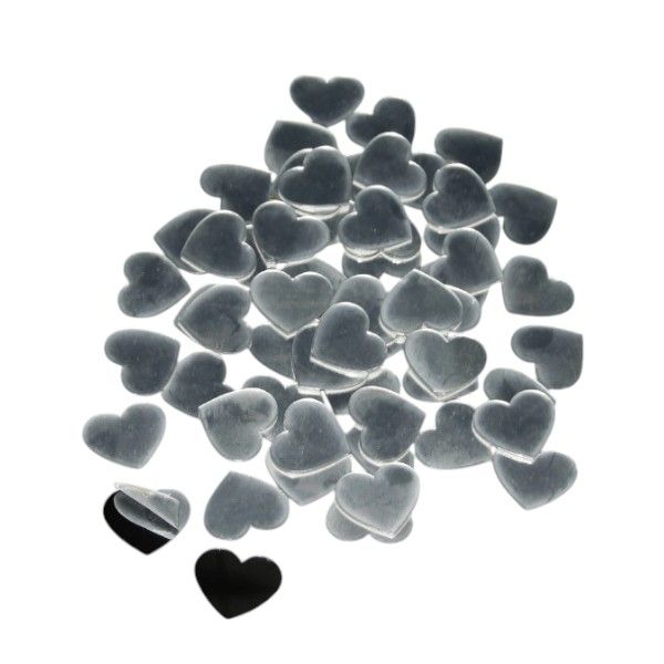 50 Piece Self-Adhesive Heart-Shaped Mirror Wall Stickers - Silver - 2.5cm