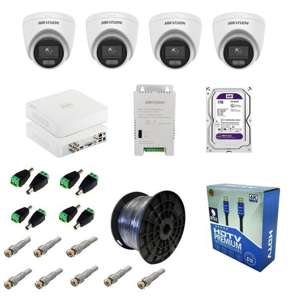 Hikvision 4-Channel Color Vu Full Set