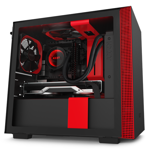 NZXT H210i Black/Red Mini-ITX Case with Lighting and Fan control