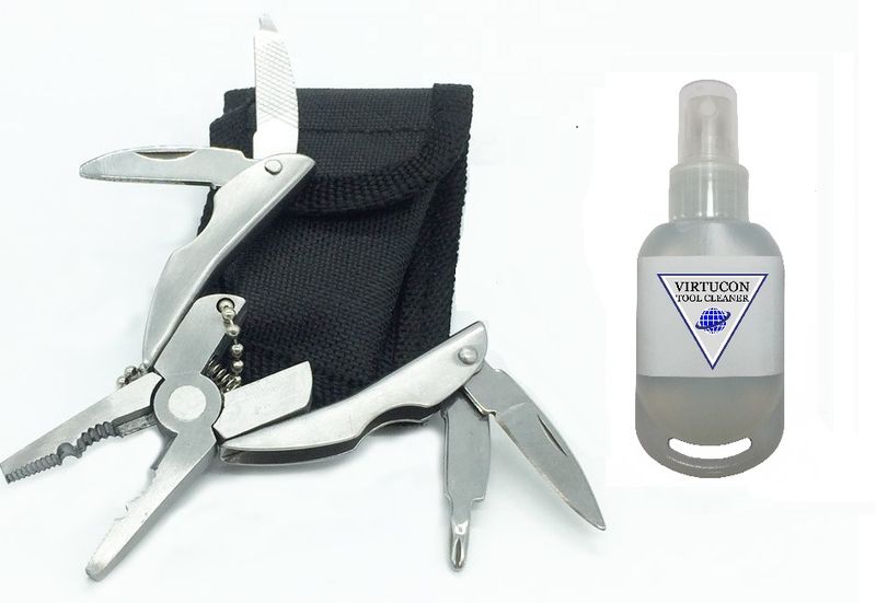 5 Piece Foldable Plier Pocket Multitool With Pouch