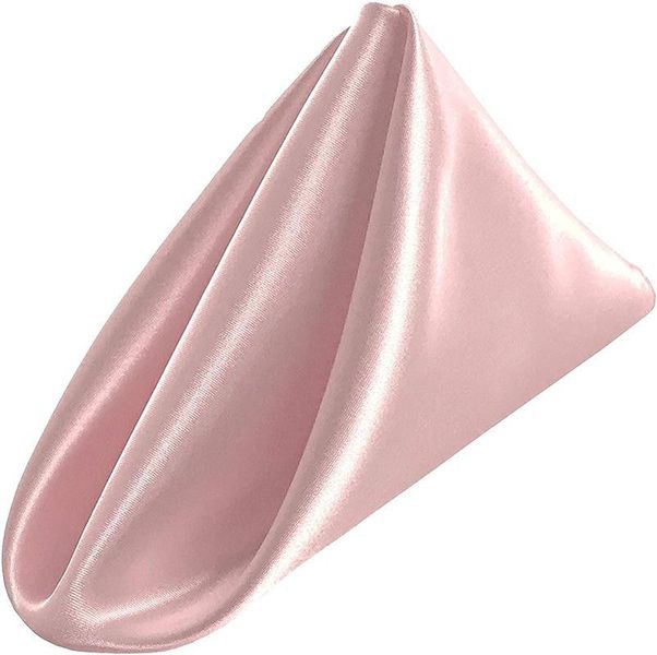 Set of 10 Satin Napkins Blush Pink - 35cm