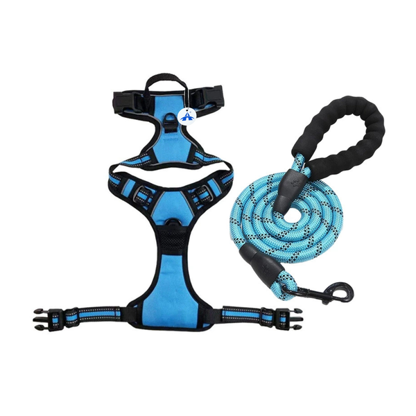 ALANES Dog Harness Set with Reflective Strips for Large Dogs