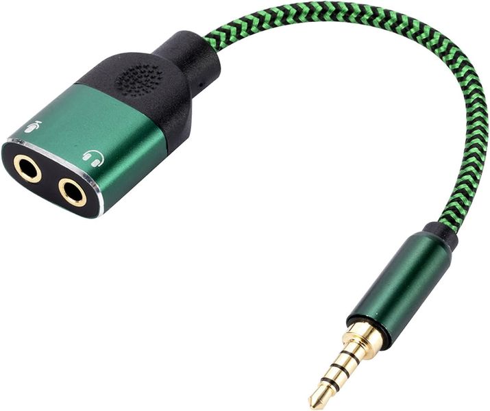 3.5 male to double 3.5 female Sound Card with 3.5mm Port Headphone Cable