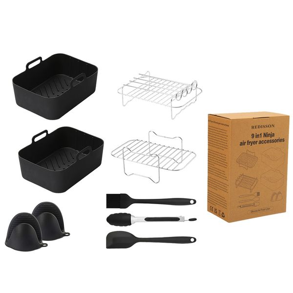 Air Fryer Accessories 9 Piece Dual Air Fryer Accessories for Ninja foodi