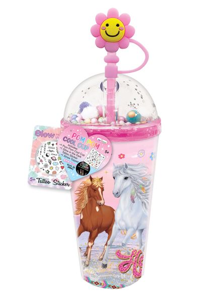 Wild &amp; Free Horse Crystal Cool Cup with Straw 450ml BPA Free