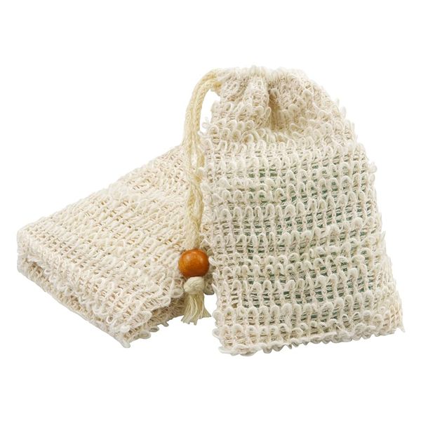 Natural Woven Exfoliating Soap Mesh Bag Saver - 2 Pack