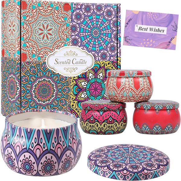 4 Pack Scented Candles,Soy Wax Candles for Scented Home, Decor &amp; Gift Set