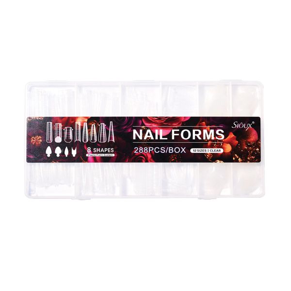 Sioux 8 in 1 Nail Forms - 288 Pcs Dual Nail Forms Set (8 Shapes, 12 Sizes)