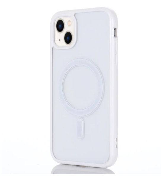 Magnetic Clear And White Case Compatible With Iphone 12