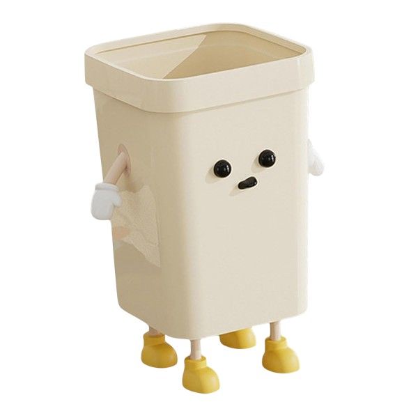 Cartoon Character Trash Bin - White