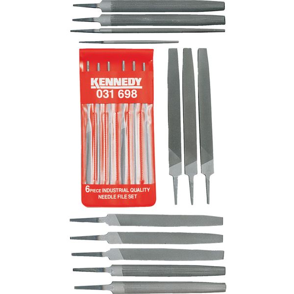 Kennedy.18 Piece Second Cut Engineers &amp; Needle Files Set
