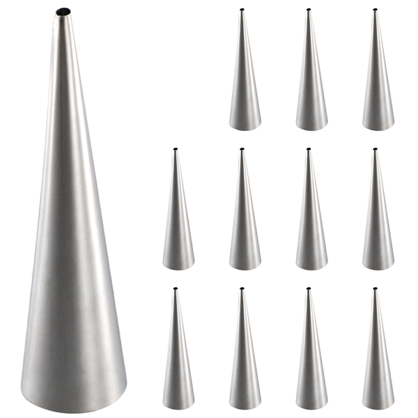 Cream Horn Molds 12Pcs Large Size Baking Cones Stainless Steel Roll Horn Fo