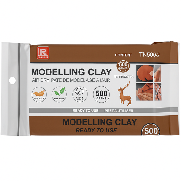 Brown Modelling Clay,500g-5 x Bags Of Modelling Clay