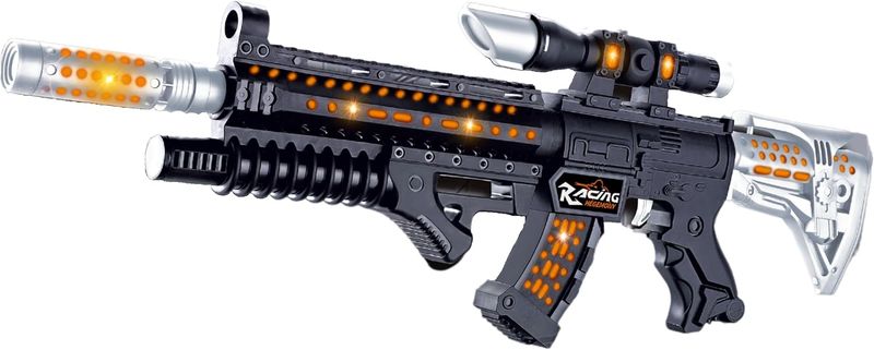 Toy Gun for Kids with Light Sound &amp; Vibration Army Style Musical Futuristic