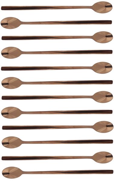 Soda Spoon 12pc Square Handle Colours Stainless Steel.