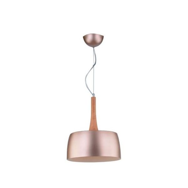 ACDC - 230vac 60w 1xe27 Pendant Wood/aluminium 300mm Dia.