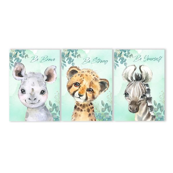 Canvas Nursery Wall Art: Cute Safari Set with Sayings
