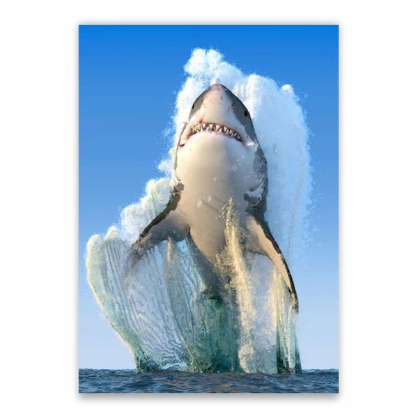 Great White Shark Jump Poster - A1
