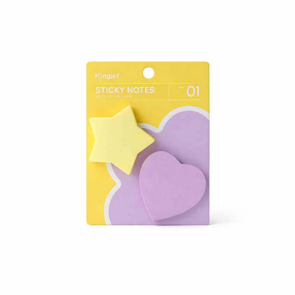 Pack of 100 Sheets - Sticky Notes - Yellow &amp; Purple