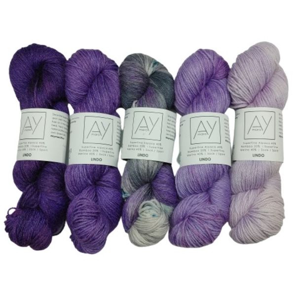 Hand Dyed Alpaca Yarn "Lindo" , Sock Weight in Colour Gradient