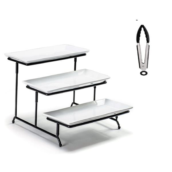 3 Tier Serving Tray with Tongs