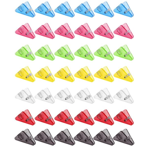 42PCS Triangular Transparent File Corner Clip Translucent Paper Clips