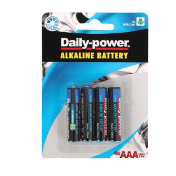 Daily Power - 4 Pack Alkaline AAA Batteries - Pack Of 2
