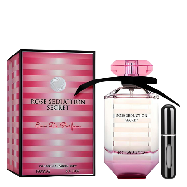 Rose Seduction Secret Pink EDP 100ml + Refillable Decant with Perfume