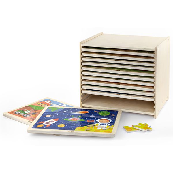 Set of 12-24 Piece Puzzle with Storage