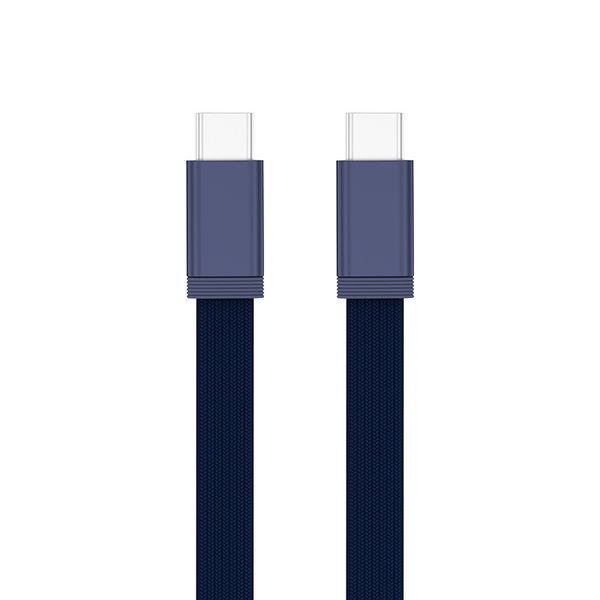 Dual Ended 1.2-Meter Type-C Cable with PD 65W Fast Charging in Blue