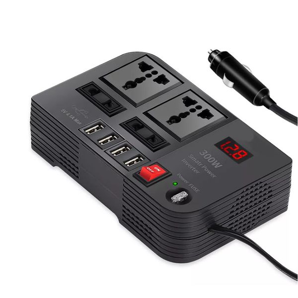 Car Power Inverter DC 12V to AC 220V 300W 4USB Charger Power Adapter Outlet