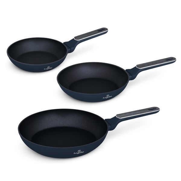 Berlinger Haus 3-Piece Titan Pro Non-Stick Coating Frypan Set - Deep Sea