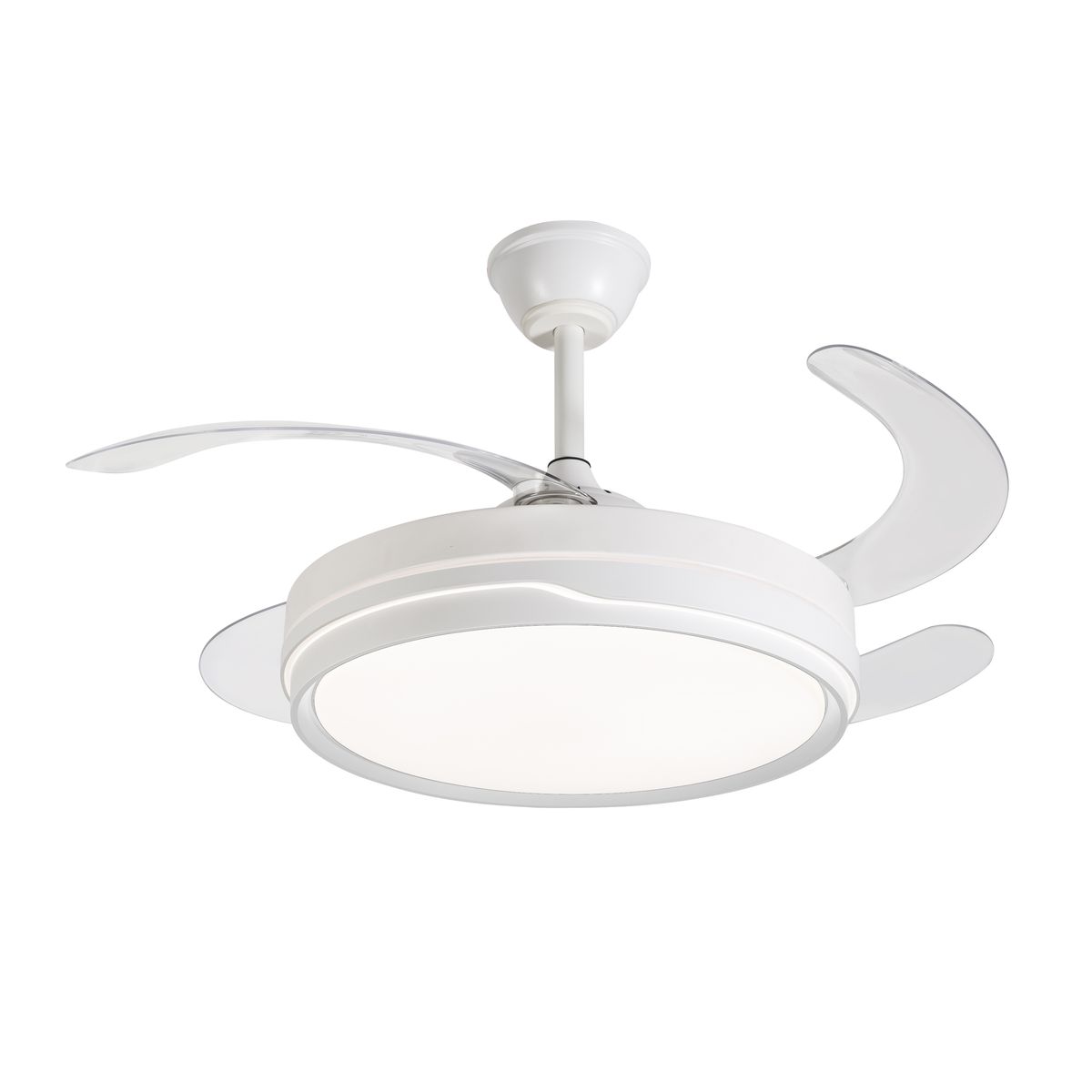 Redisson Retractable 42 Inch Ceiling Fan with Light and Remote Control