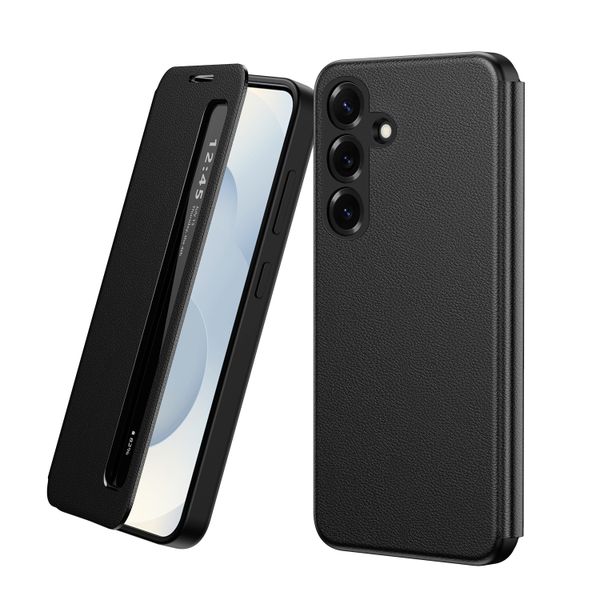 Smart Window PU Leather Flip Cover Compatible With Samsung Galaxy S22 Ultra