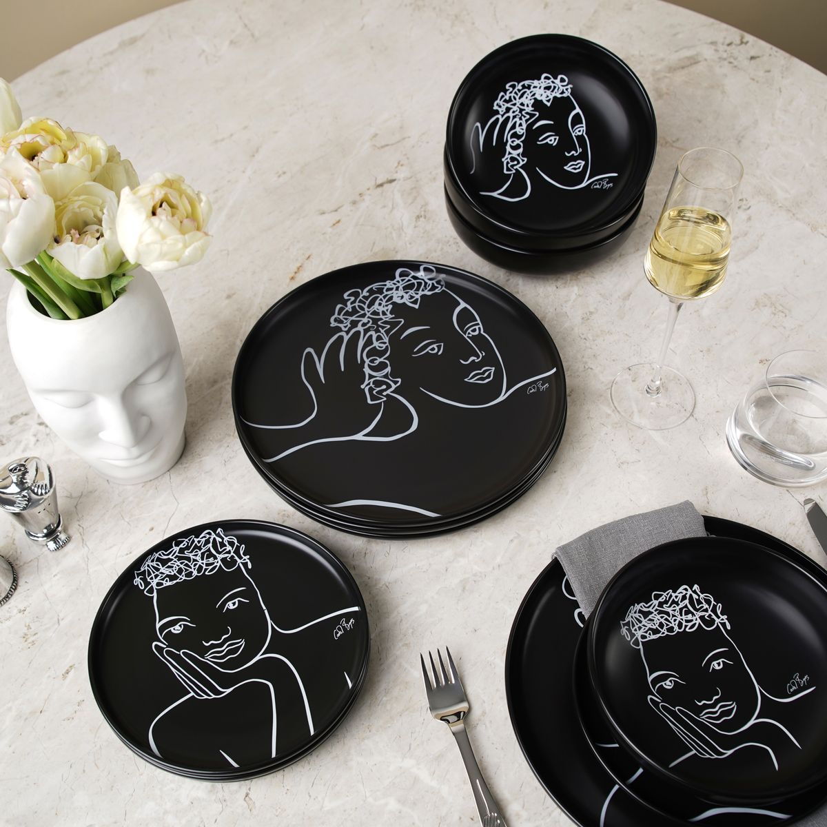 Carrol Boyes Dinner Plate Set of Sketchbook Black Shop Today