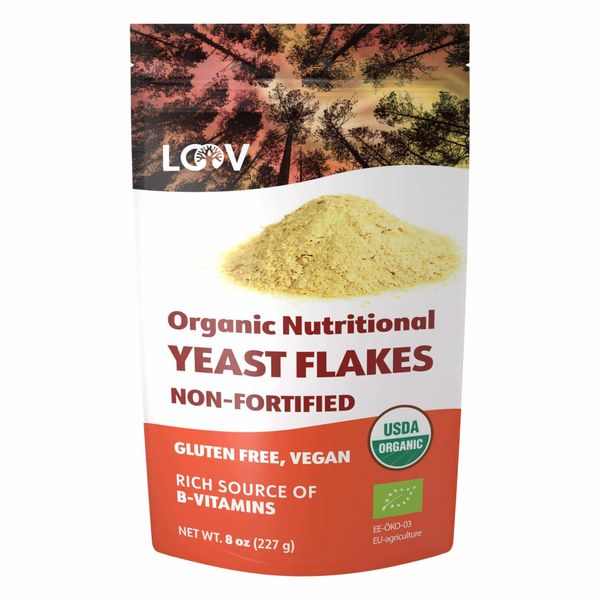 LOOV - 100% Organic Non-Fortified Nutritional Yeast Flakes - 227 Grams