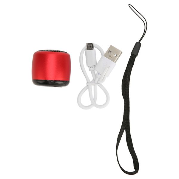 Mini Bluetooth Speaker Heavy Subwoofer USB Rechargeable Metal Wireless Red