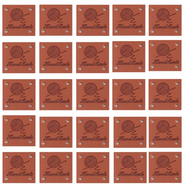 Craft 'Handmade With Love' Square Gifting Clothing Tag Set of 25 - Brown