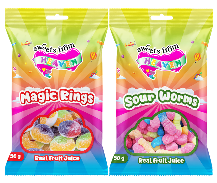 24Pk | Sweets from Heaven | Magic, Worms | Sweets &amp; Chocolate Hampers | 50g