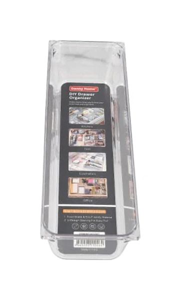 Rectangular Clear Plastic Food Container Fridge Storage Tray 7.7x22.9x5.1cm