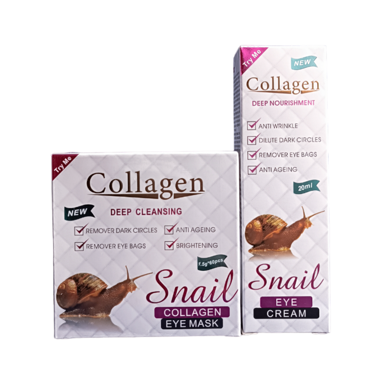 Pei Mei - Snail Collagen Anti-Wrinkle Eye Cream & 60 pieces Eye Masks ...