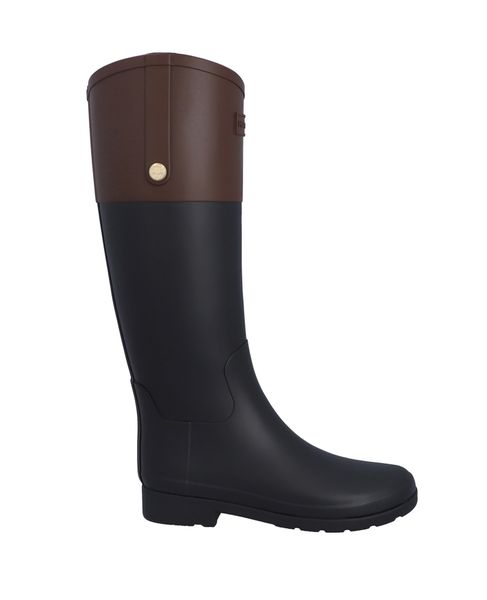 Hunter Refined Gold Trim Riding Boot Black/Brown