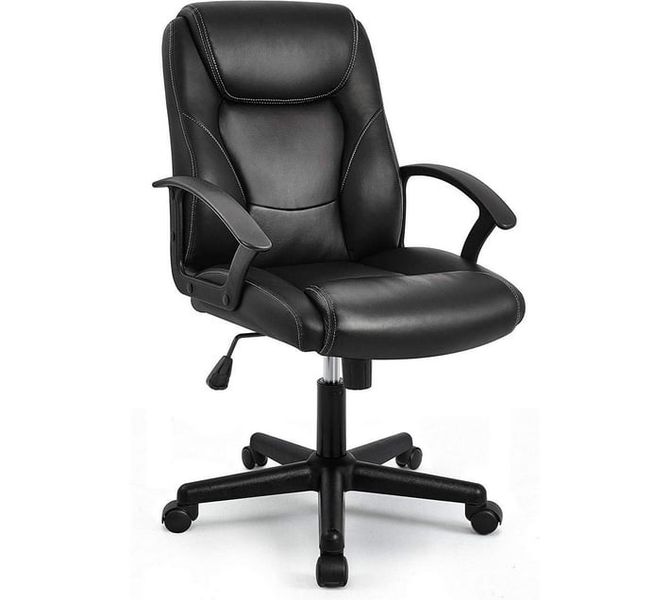 SMTE Office Chairs - Faux Leather Swivel Premium - Black Colour